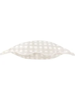 furn. Scallop Edge Gingham Cushion