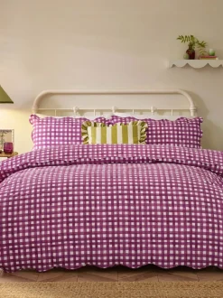Furn Scalloped Edge Gingham Duvet Set