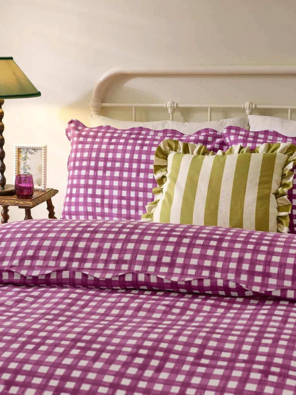 Furn Scalloped Edge Gingham Duvet Set