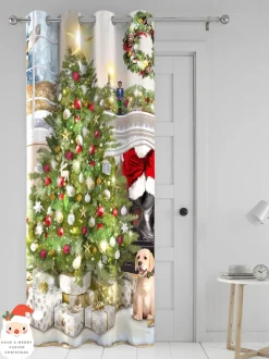 Fusion Kerstmis Boom Feestelijk Ringgordijn Enkel Paneel