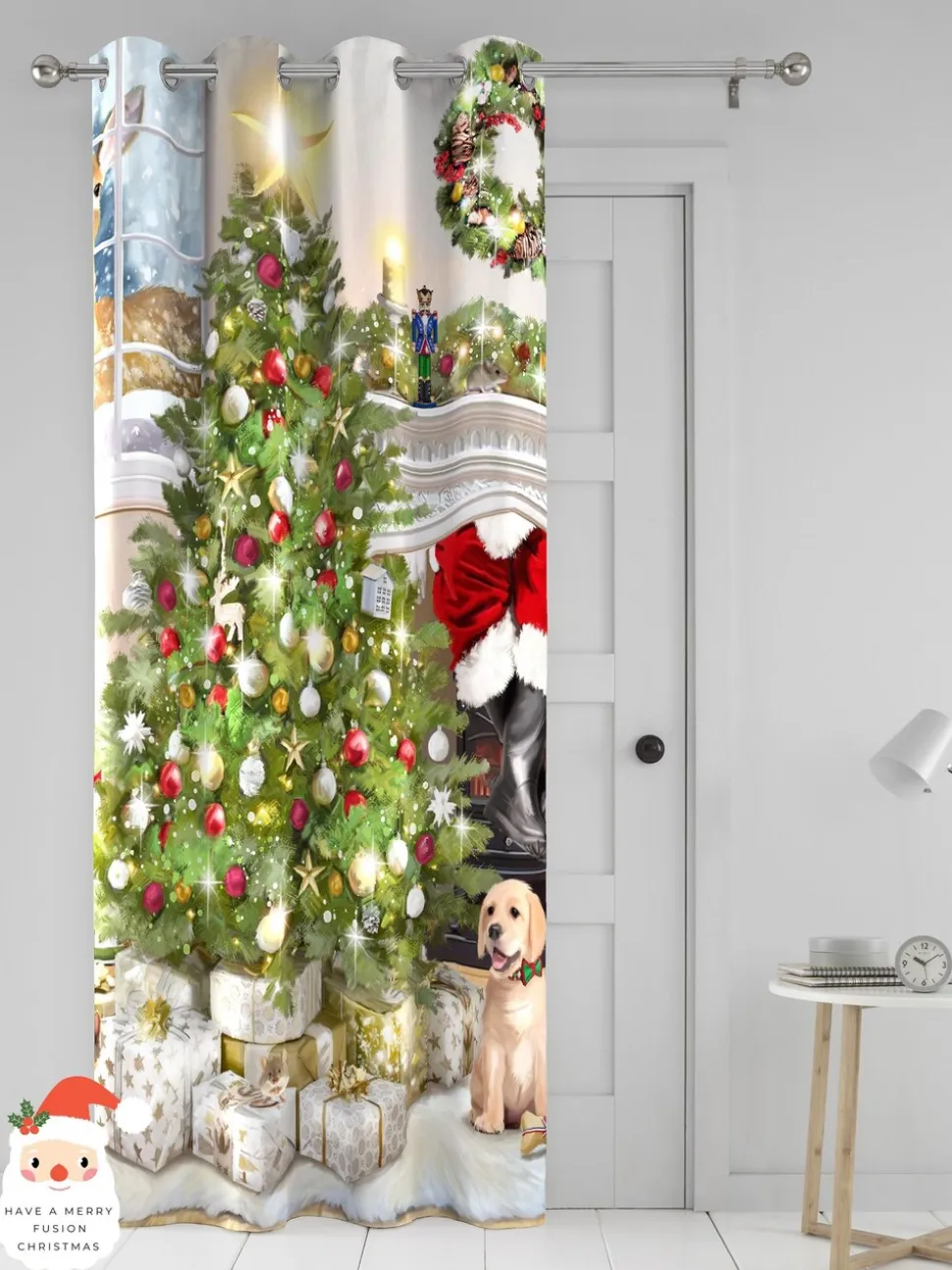 Fusion Kerstmis Boom Feestelijk Ringgordijn Enkel Paneel