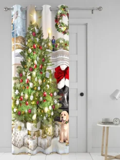 Fusion Kerstmis Boom Feestelijk Ringgordijn Enkel Paneel