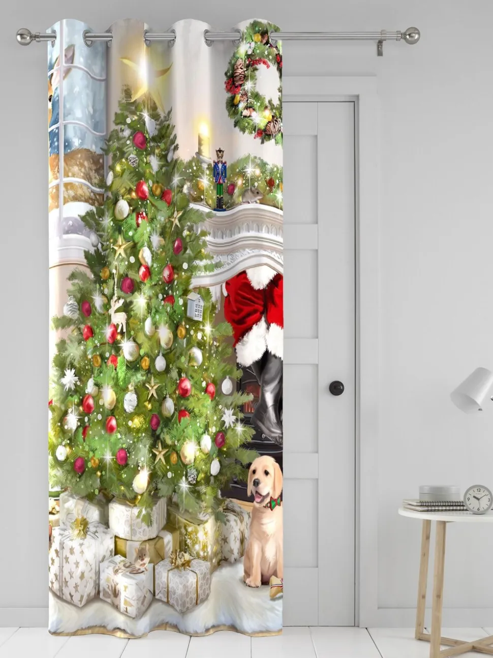 Fusion Kerstmis Boom Feestelijk Ringgordijn Enkel Paneel