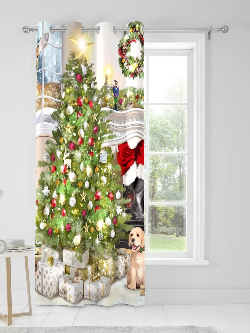 Fusion Kerstmis Boom Feestelijk Ringgordijn Enkel Paneel