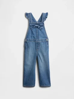 Gap denim bretelbroek met strik (6mnd -5jr)