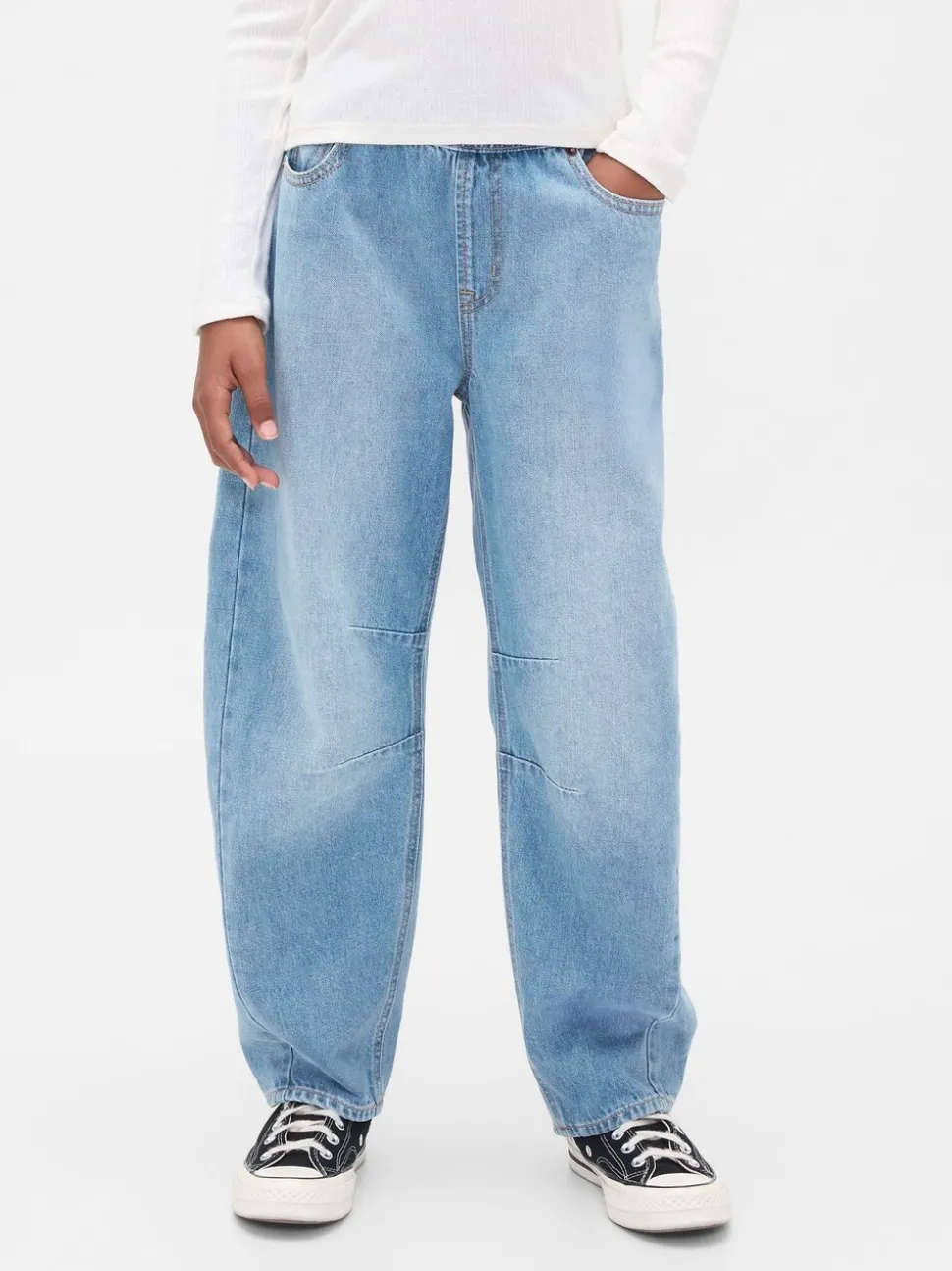 Gap High Waisted Easy Barrel Jeans (4-13yrs) (4-13yrs)