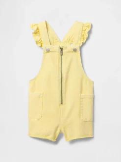 Gap ultrazachte denim bretelbroek met ruches (6 mnd - 5 jr)