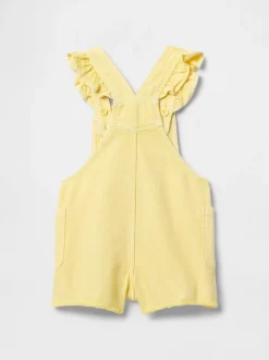 Gap ultrazachte denim bretelbroek met ruches (6 mnd - 5 jr)