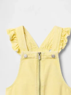 Gap ultrazachte denim bretelbroek met ruches (6 mnd - 5 jr)