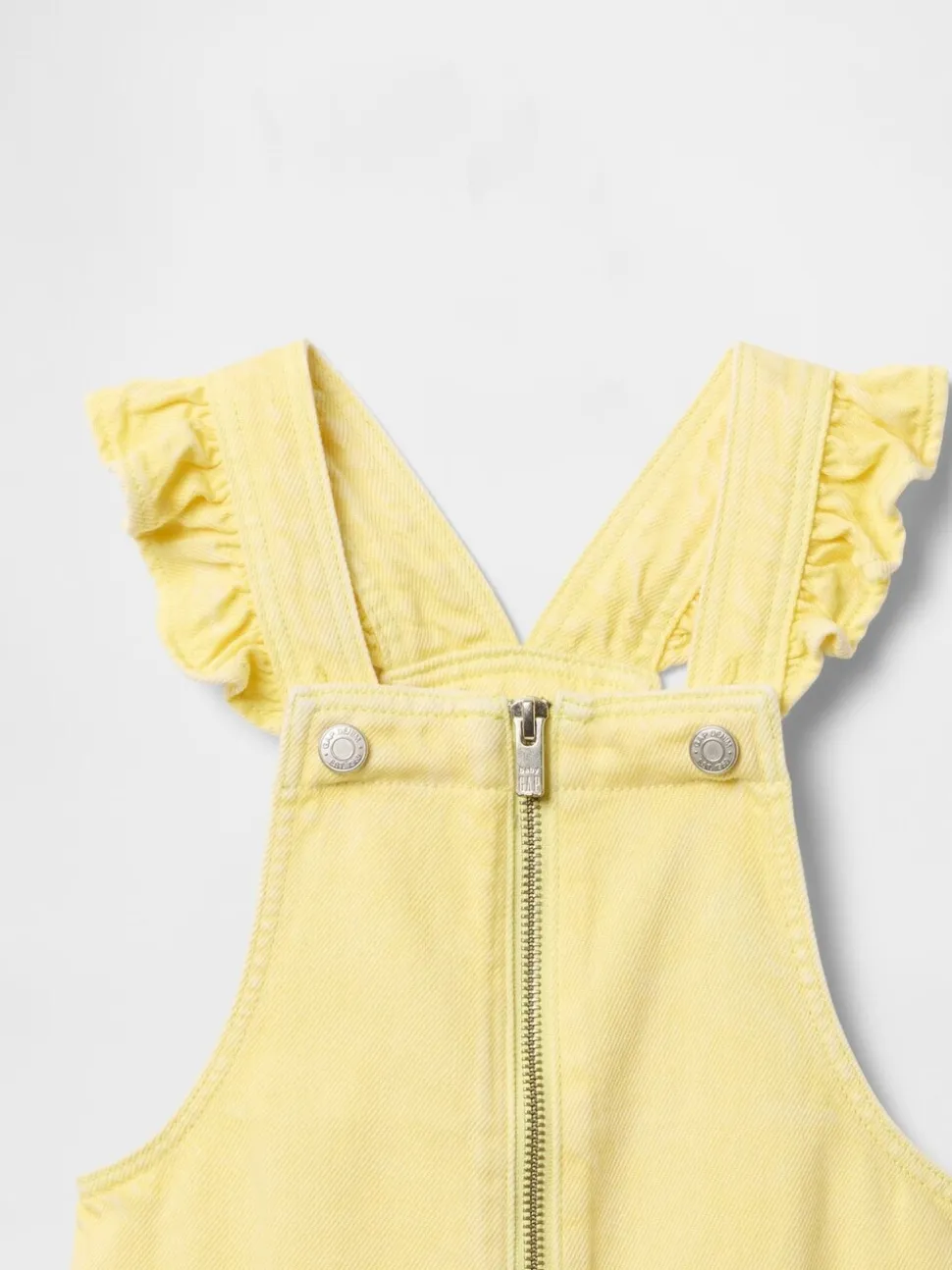 Gap ultrazachte denim bretelbroek met ruches (6 mnd - 5 jr)