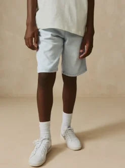 Gebleekt - Bermuda denim shorts met elastische taille (3 - 16 jr)