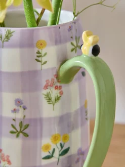 Gebloemde keramische vaas