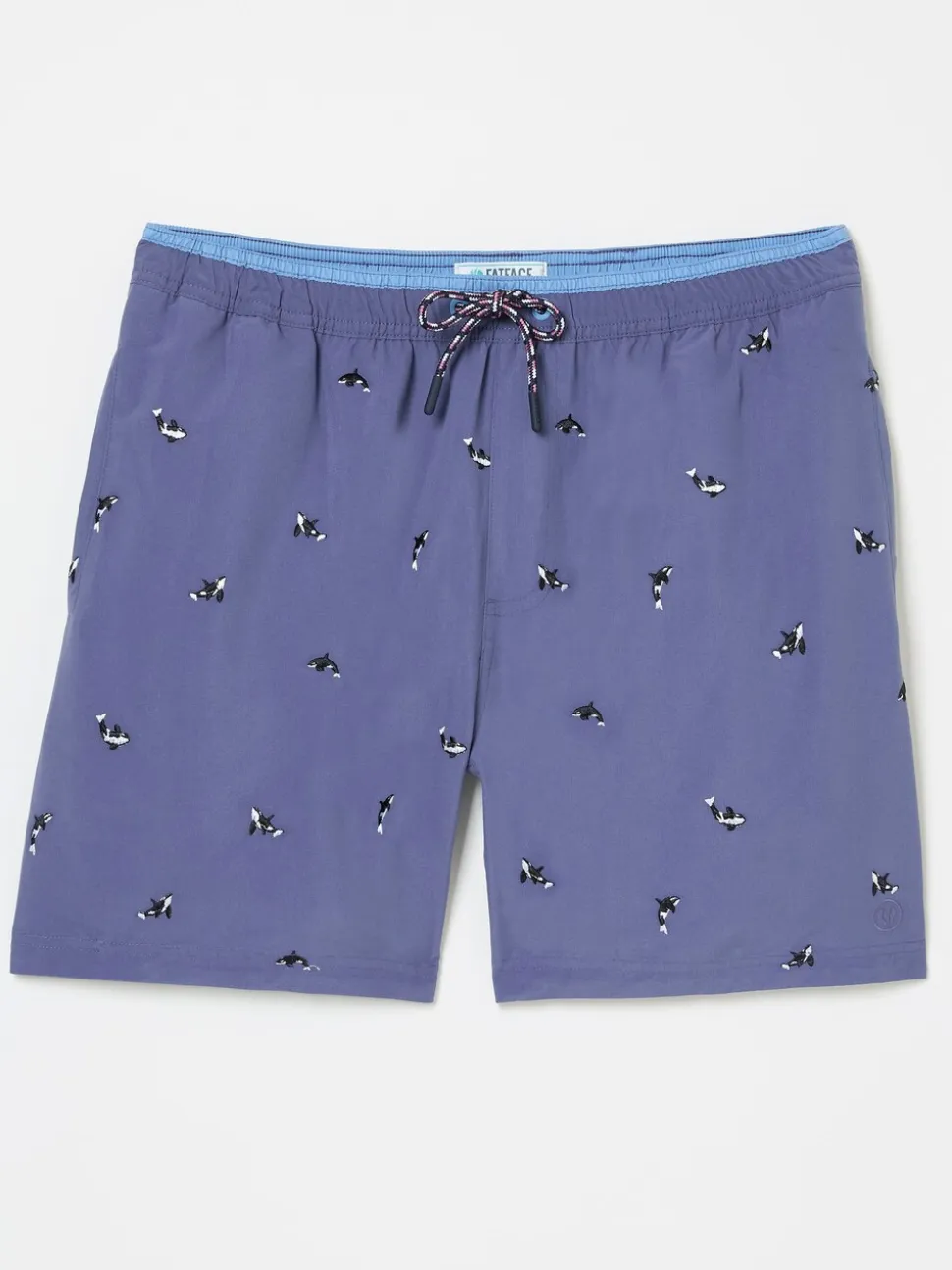 Geborduurde walvis in marineblauw - FatFace - Zwemshort