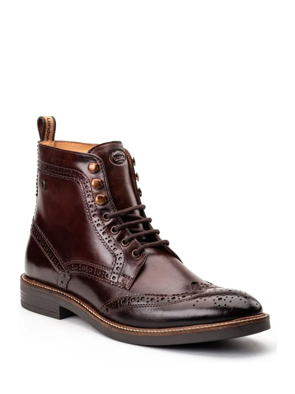 Gebrand bruin - Base London Bristol Brogue Boot