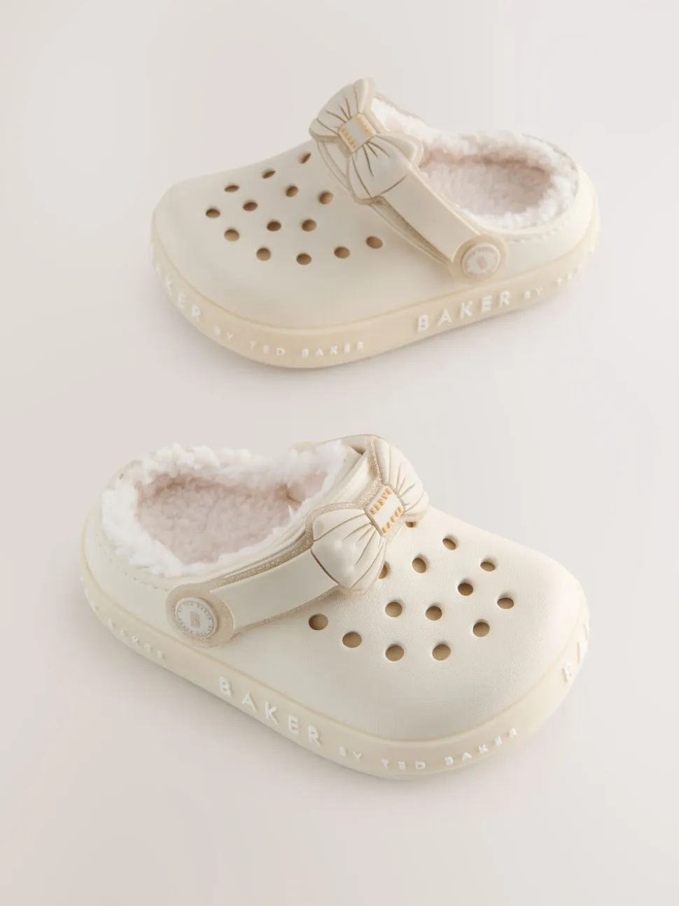 Gebroken wit - Baker by Ted Baker met borg gevoerde klomppantoffels voor meisjes