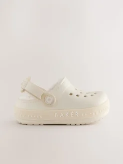 Gebroken wit - Baker by Ted Baker met borg gevoerde klomppantoffels voor meisjes