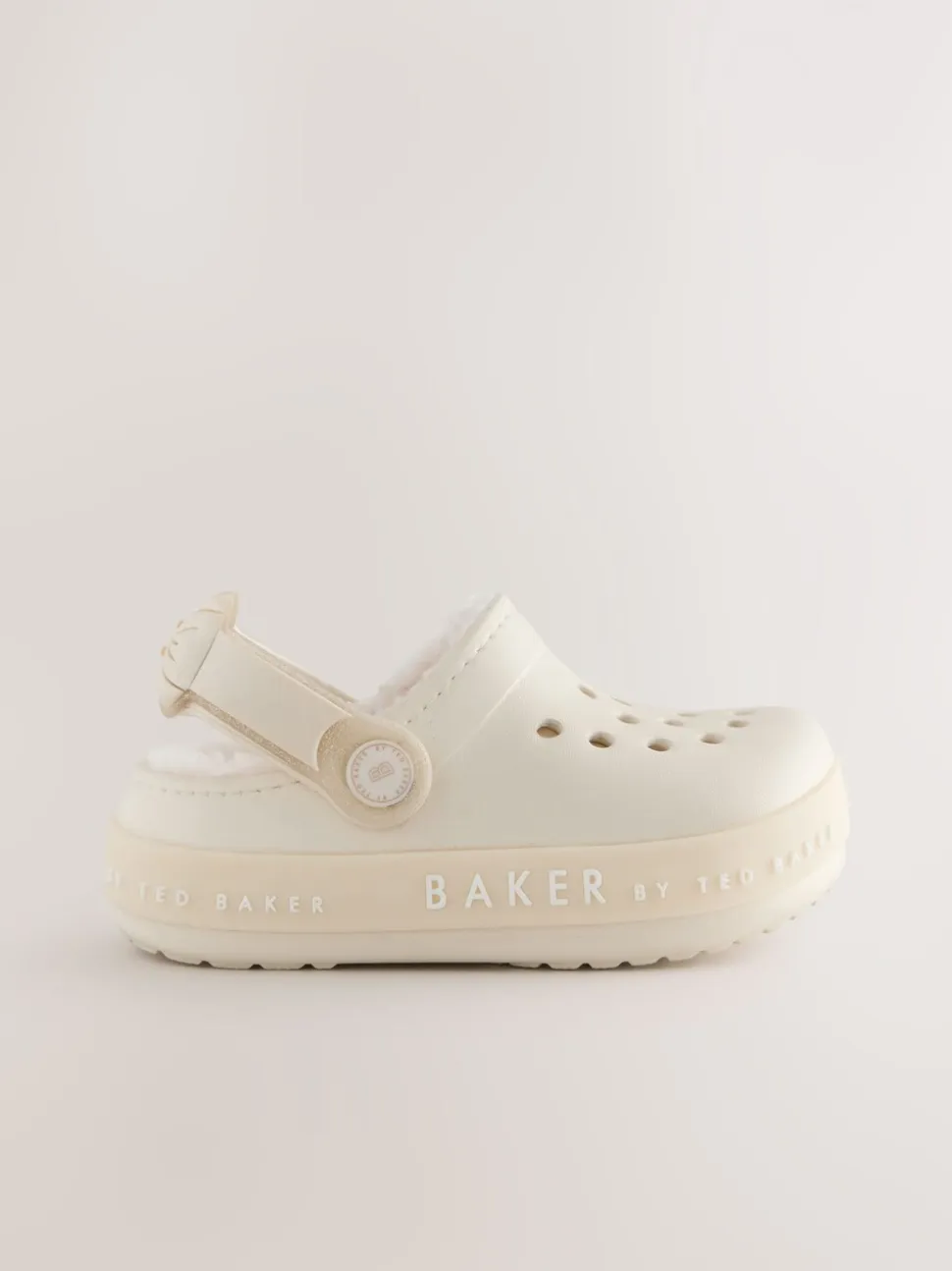 Gebroken wit - Baker by Ted Baker met borg gevoerde klomppantoffels voor meisjes