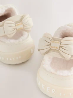 Gebroken wit - Baker by Ted Baker met borg gevoerde klomppantoffels voor meisjes