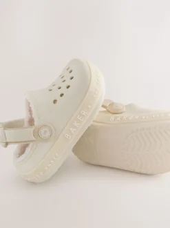 Gebroken wit - Baker by Ted Baker met borg gevoerde klomppantoffels voor meisjes