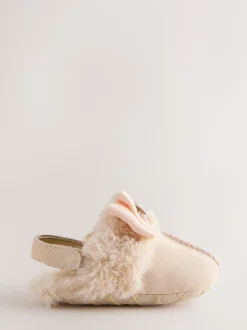 Gebroken wit - Baker by Ted Baker gewatteerde muiltjes met imitatiebont voor babymeisjes