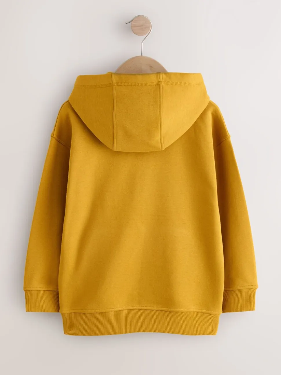 Geel - Effen jersey hoodie (3-16 jr)