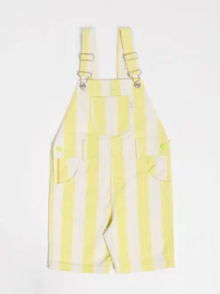 Geel - Gestreepte shorts tuinbroek
