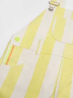 Geel - Gestreepte shorts tuinbroek