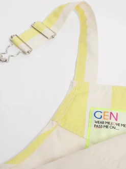 Geel - Gestreepte shorts tuinbroek