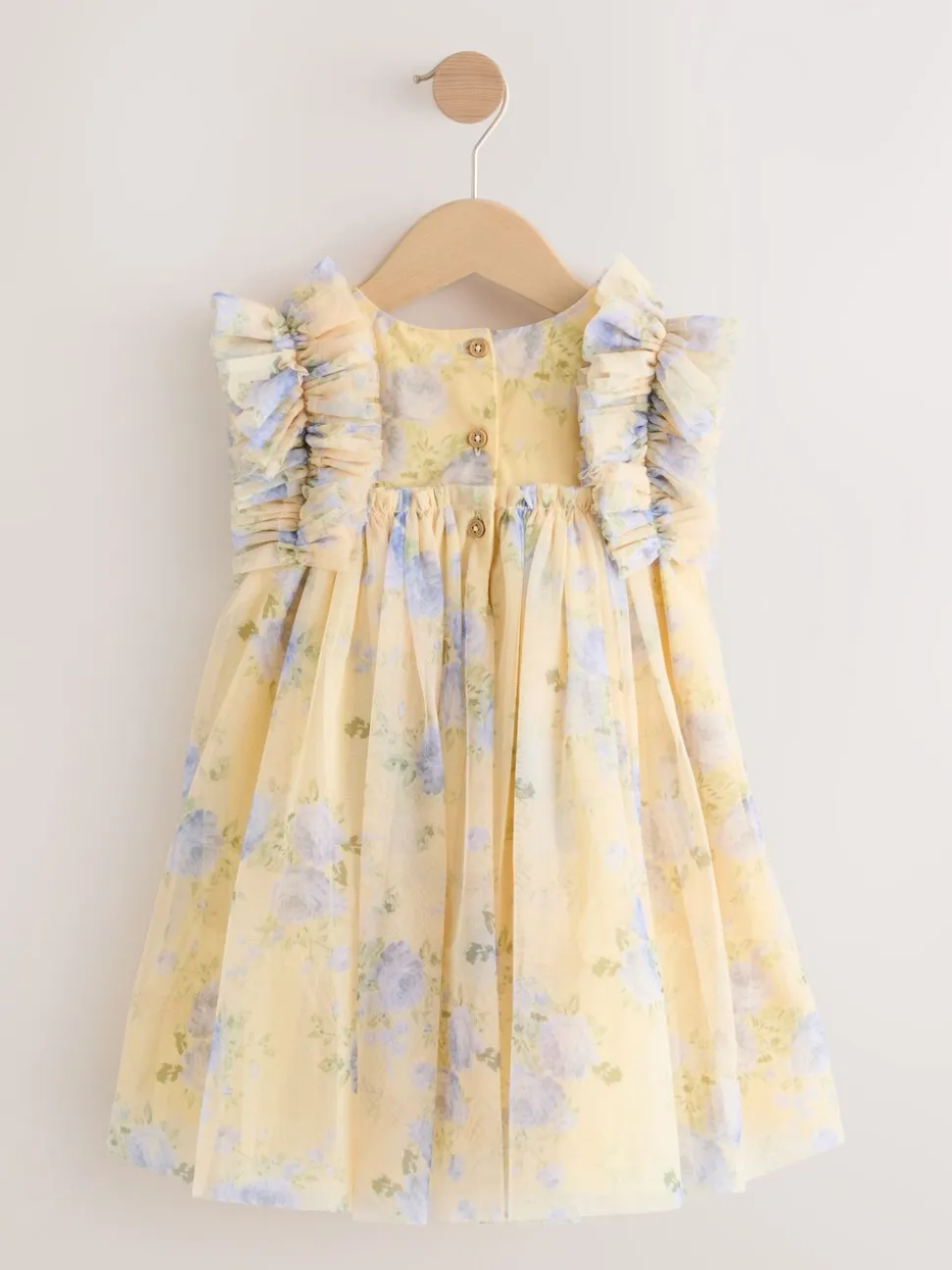 Geel - Ruffle Shoulder Mesh Dress (3mths-7yrs)