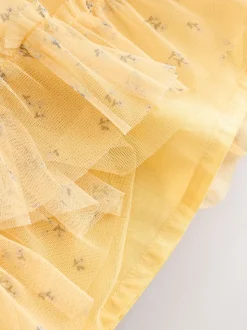 Geel ditsy - Baby Mesh Dress (0mths-2yrs)