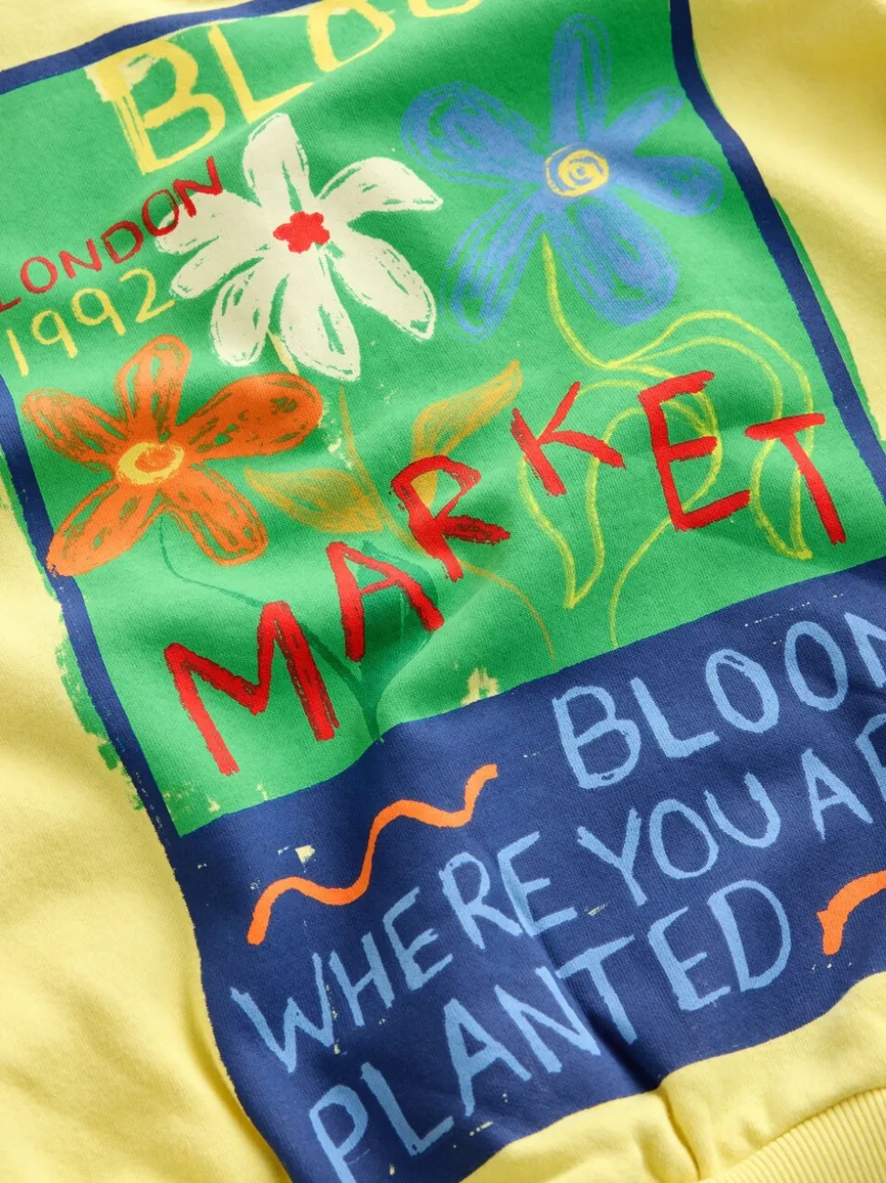 Geel met bloem - Sweatshirt (3 - 16 jr)