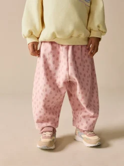 Geel met dierenprint - Set van sweatshirt en joggingbroek met rechte wijde pijpen (3mnd -7jr)