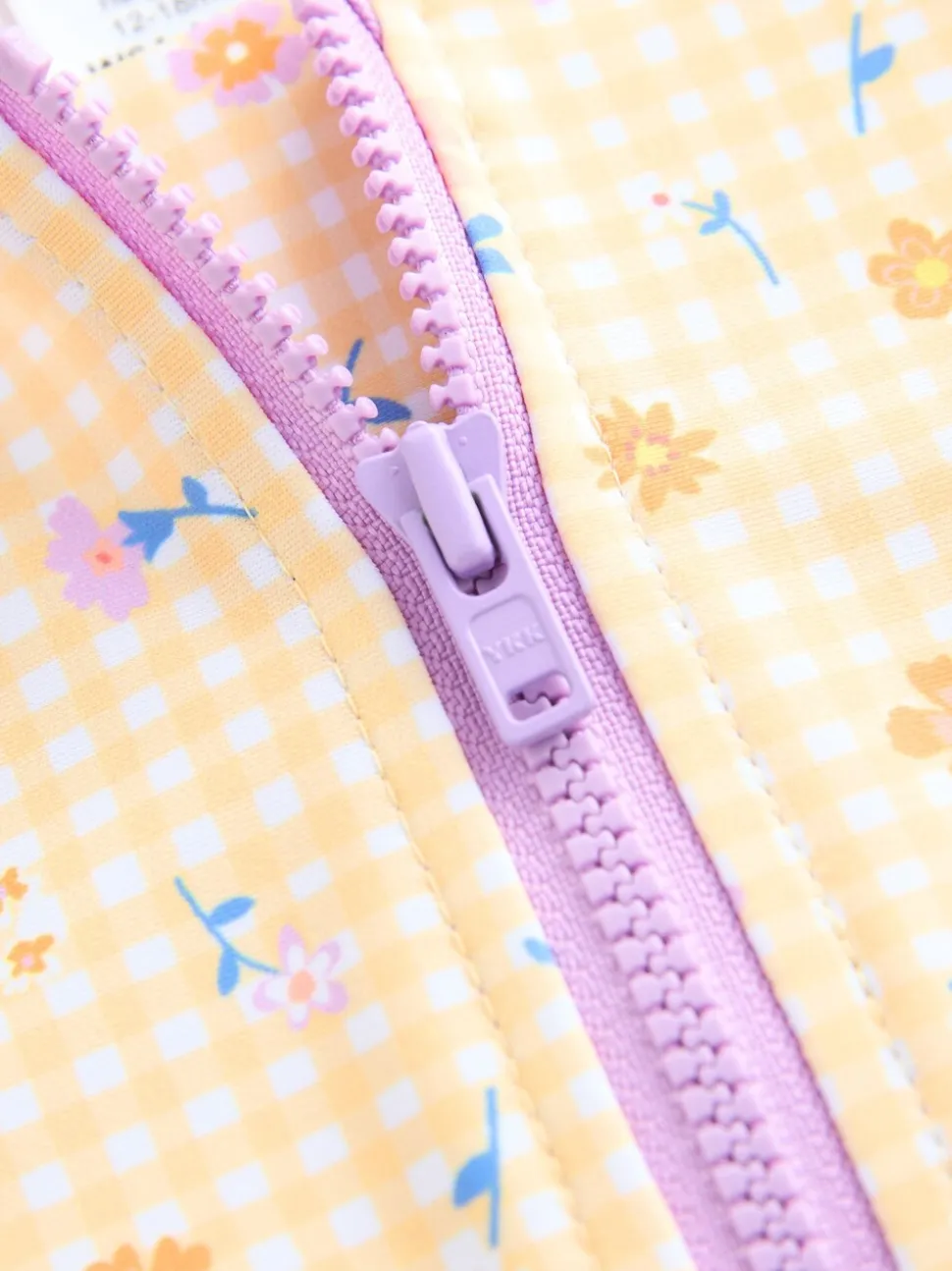 Geel met fijne gingham-ruit - Zonbeschermend badpak (3 mnd-10 jr)