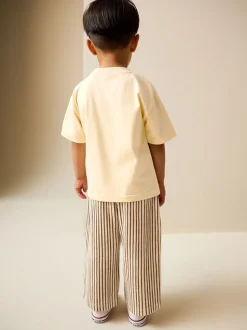 Geel zonneprint - Short Sleeve T-Shirt and Lightweight Joggers Set (3mths-7yrs)