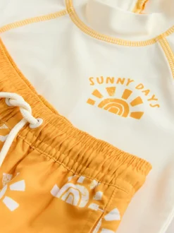 Geel/oranje - Sunsafe Rash Vest and Swim Shorts Set (3mths-7yrs)