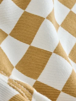 Geel/wit geblokt - Wijde broek met elastische taille (3mnd-7jr)