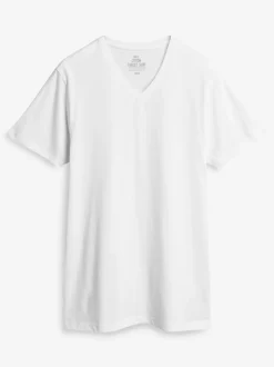 Gemengd - Verpakking van 5 slim-fit 100% katoenen T-shirts met V-hals en laagjes