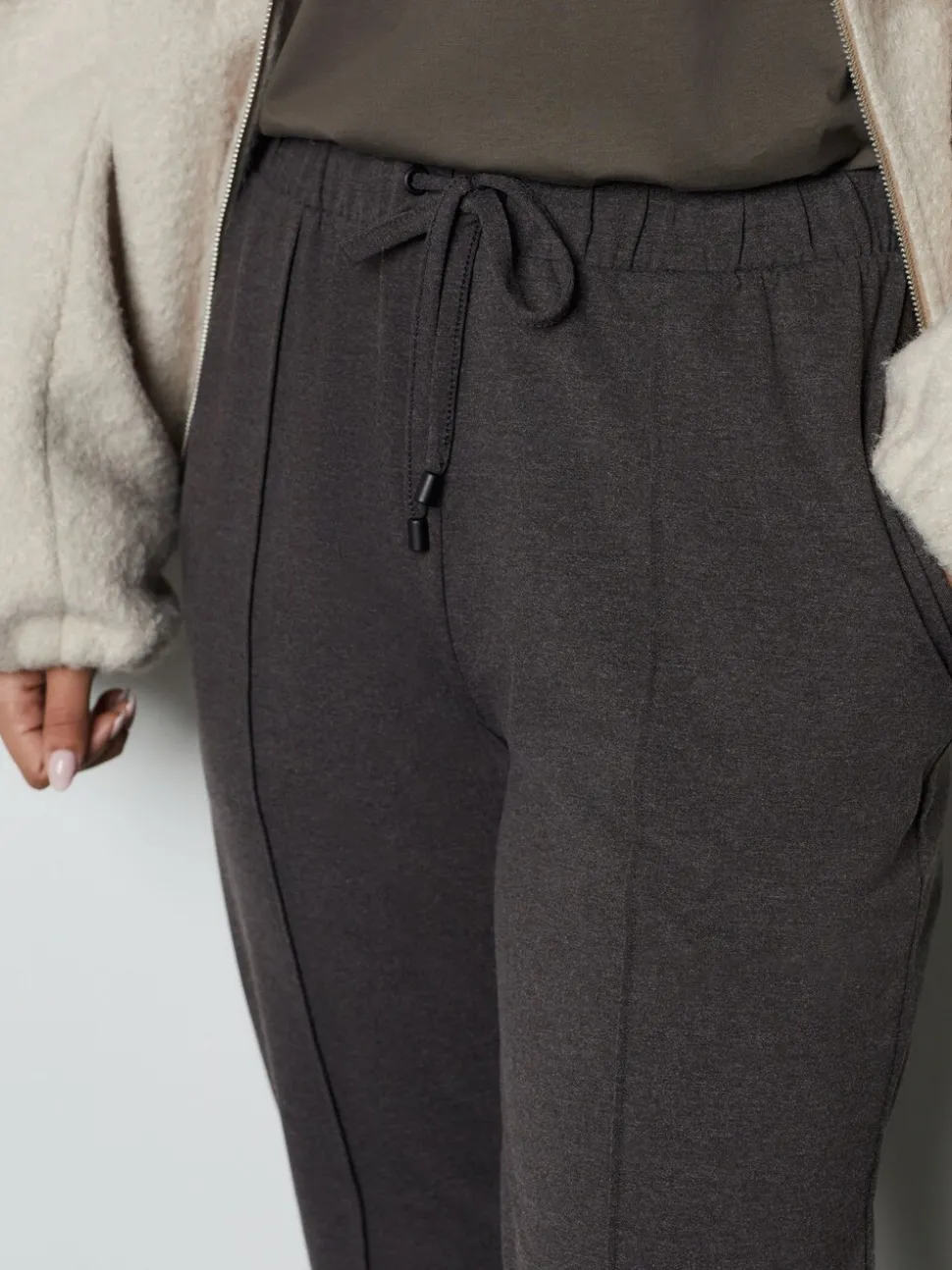 Gemêleerd antracietgrijs - Jersey joggingbroek