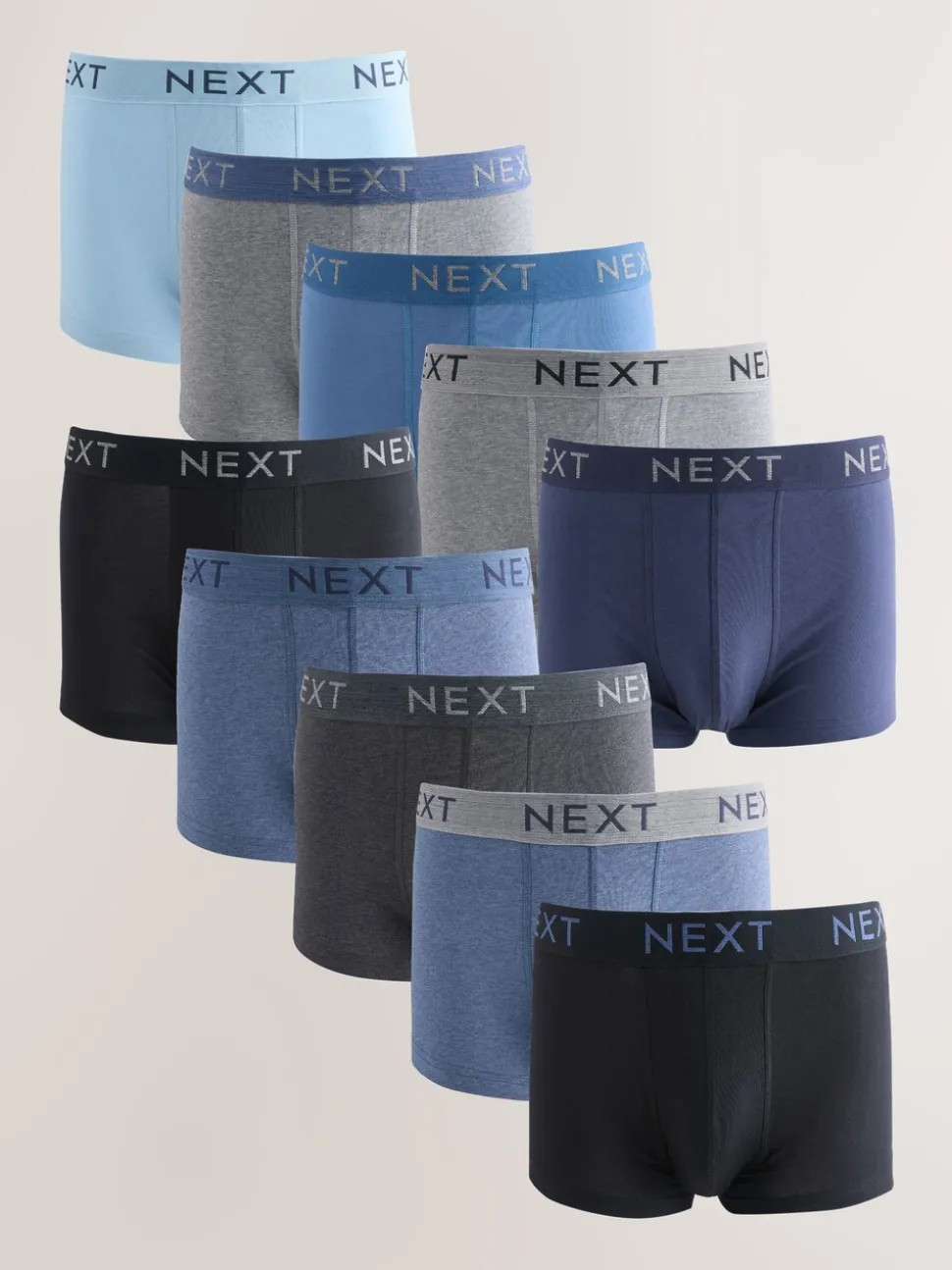 Gemêleerd blauw/grijs - Hipster boxers van katoenrijke mix