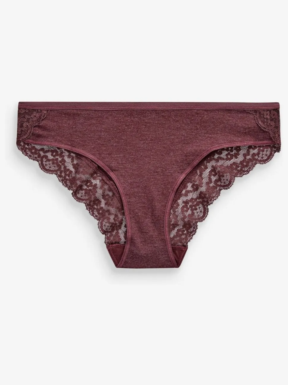 Gemêleerd grijs/roze/roodpaars - Katoenen kanten slipjes 4 stuks