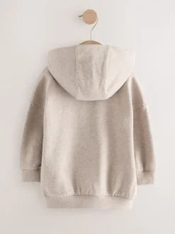 Gemêleerd havermoutkleurig - Zachte hoodie met lange mouwen (3mnd-7jr)