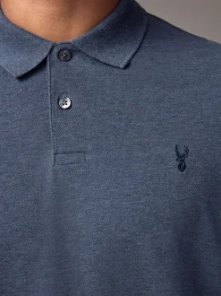 Gemêleerde denim - Normale Pasvorm - Piqué poloshirt met korte mouwen