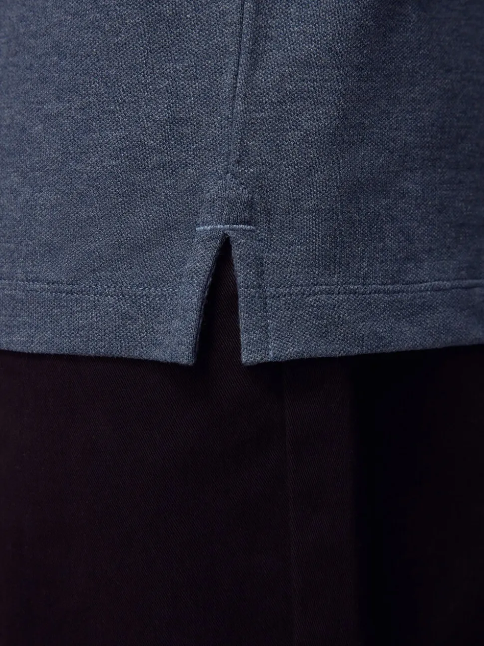 Gemêleerde denim - Normale Pasvorm - Piqué poloshirt met korte mouwen