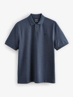Gemêleerde denim - Normale Pasvorm - Piqué poloshirt met korte mouwen