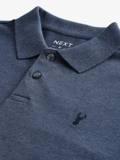 Gemêleerde denim - Normale Pasvorm - Piqué poloshirt met korte mouwen