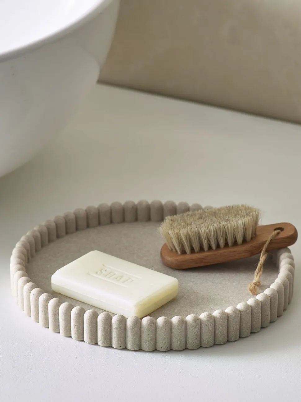 Geribbeld rond dienblad