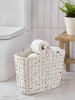 Geweven toiletrolhouder en -opbergset
