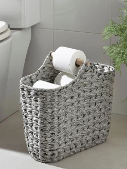 Geweven toiletrolhouder en -opbergset