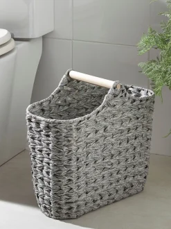 Geweven toiletrolhouder en -opbergset
