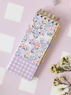 Gingham Floral List Pad and Pen